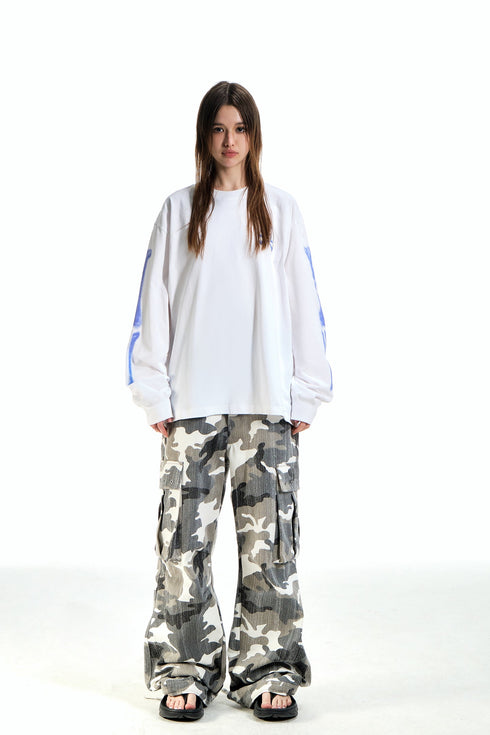 BEASTER Ghost Face Fun Print Casual Sweatshirt